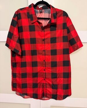 Manfinity Red and Black Buffalo Plaid Short